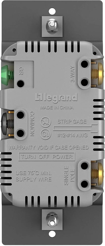 Legrand TSDCL303PTCCCV6 Toggle Slide Dimmer Switch, Single-Pole/3-Way, 300W