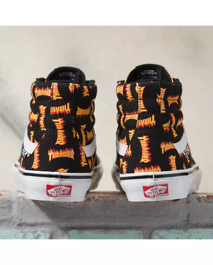 Size 13 - VANS Thrasher x Skate Sk8 High Allover Thrasher Logo Limited-Edition