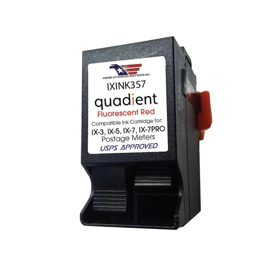 NEW Quadient IXINK357 Red Fluorescent Ink Cartridge 40ml FREE SHIPPING