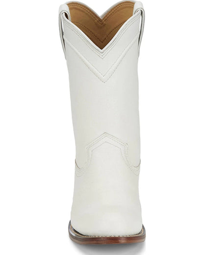 Justin Holland Vintage White Water Buffalo 10in Women J11 Roper Toe Size 7B