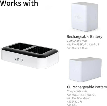Arlo VMA5400C Dual Battery Charge Station for Arlo Ultra, Ultra 2, Pro 3, pro 4