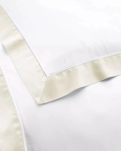 Ralph Lauren 100% Organic Cotton Sateen Border TWIN Duvet Cover Parchment  $330