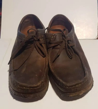 USED - Size 9.5 M - Clarks Originals Wallabee Mens Dark Brown Natural Crepe Sole