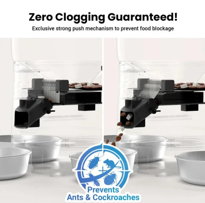 Automatic Cat Feeder for 3 Cats, 6L/25 Cups Smart WiFi Pet Feeder, Anti-Jam Syst