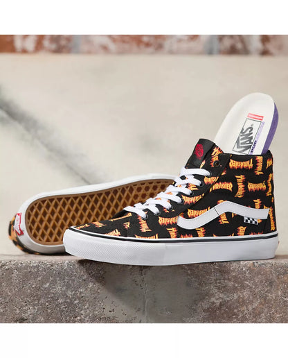 Size 11.5 - VANS Thrasher x Skate Sk8 High Allover Thrasher Logo Limited-Edition