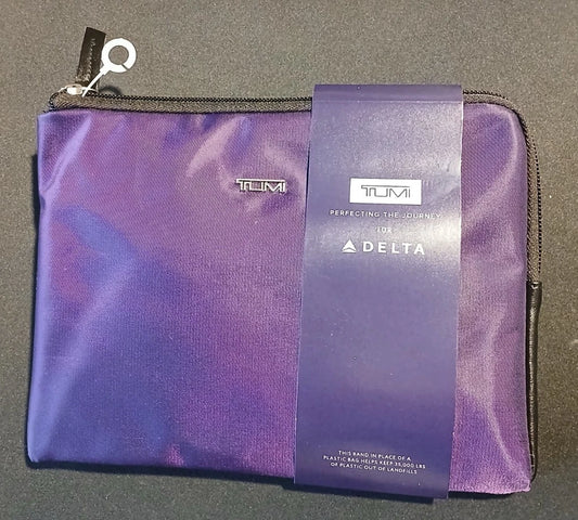 TUMI Amenity Travel Toiletry Bag Case Kit Delta First Class Purple