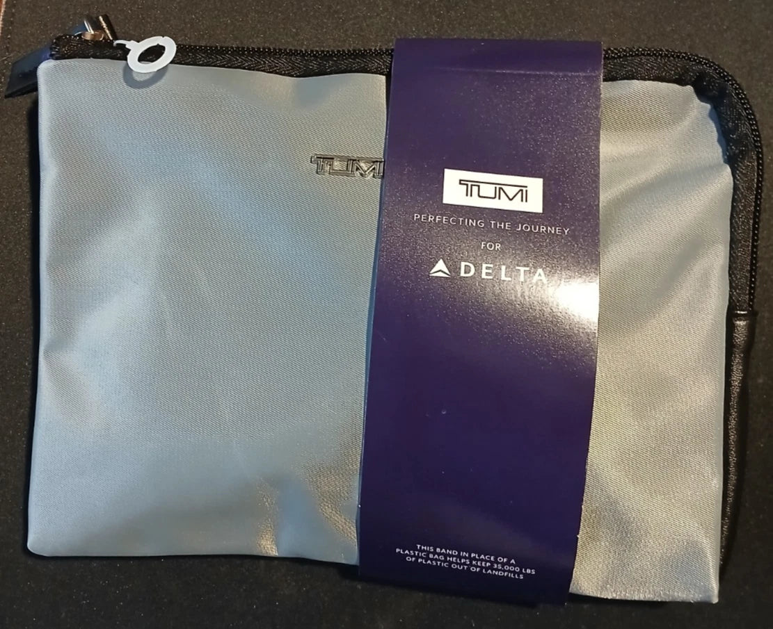 TUMI Amenity Travel Toiletry Bag Case Kit Delta First Class Gray