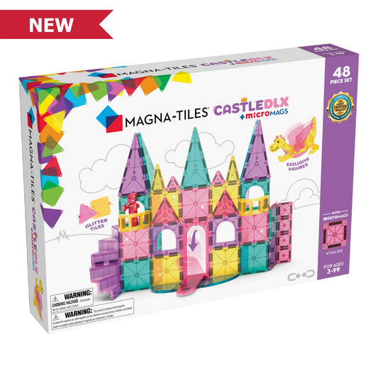 MAGNA-TILES Castle DLX 48-Piece Magnetic Construction Set New Toy Gift