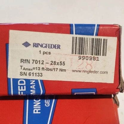 NEW RINGFEDER LOCKING ASSEMBLY RFN 7012 - 28mm x 55mm - 990981 - FREE SHIPPING