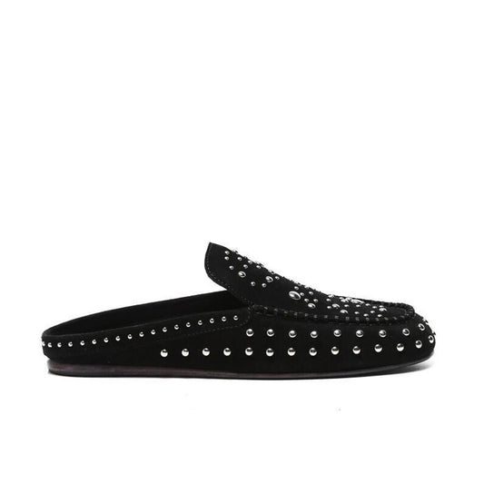 Zadig and Voltaire Studded Suede Sleeper Mules Noir Black - EU Size 40 - US 9 -