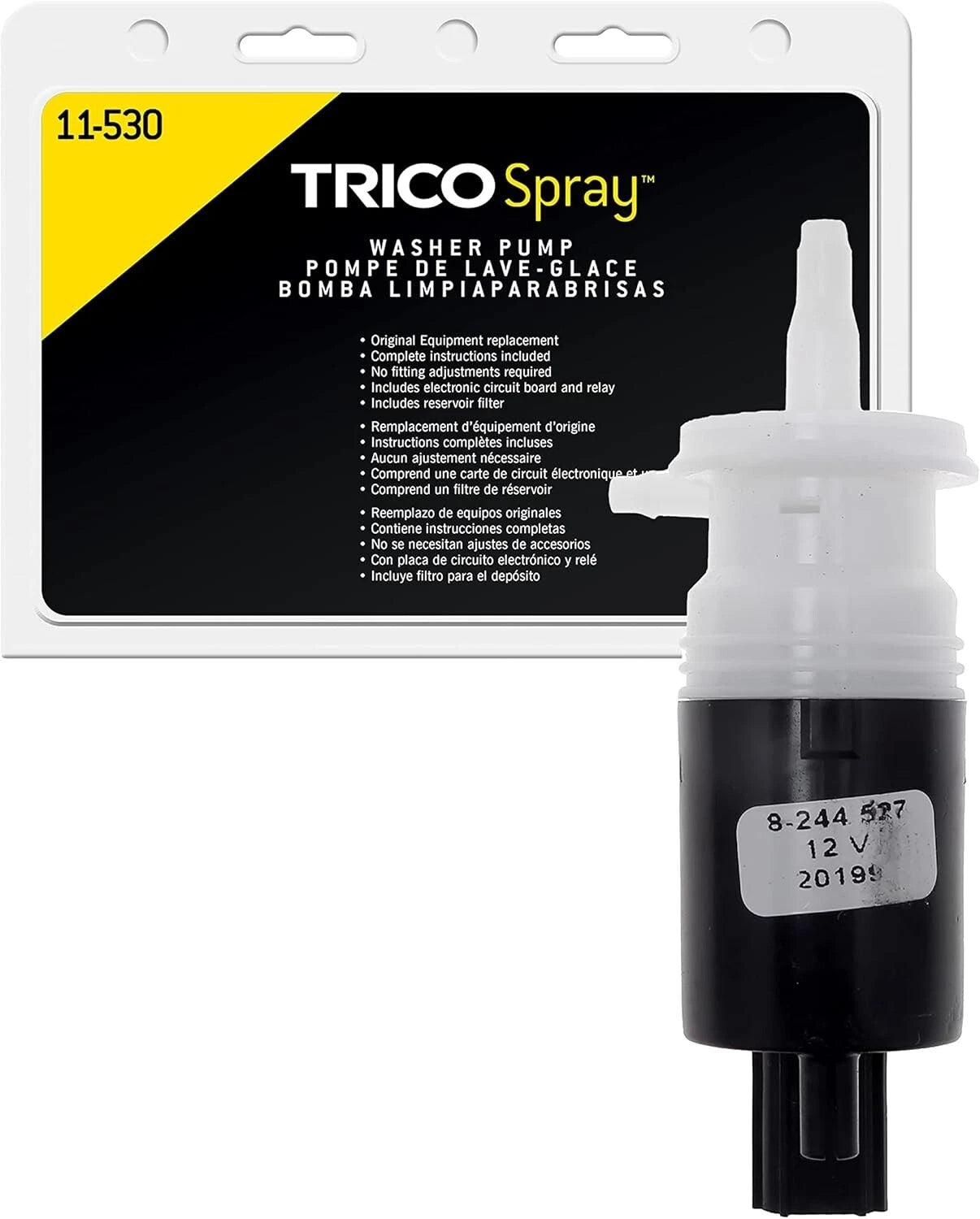 TRICO Spray Windshield Washer Pump (11-530) Fits Select Chrysler and Dodge