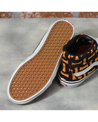Size 11.5 - VANS Thrasher x Skate Sk8 High Allover Thrasher Logo Limited-Edition