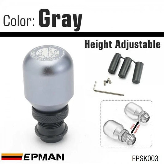NEW EPMAN Universal Aluminum Height Adjustable Shift Knob TITANIUM FREE SHIPPING