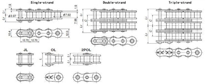 Tsubaki RS40-1-RP Single Roller Chain 10ft 1/2in