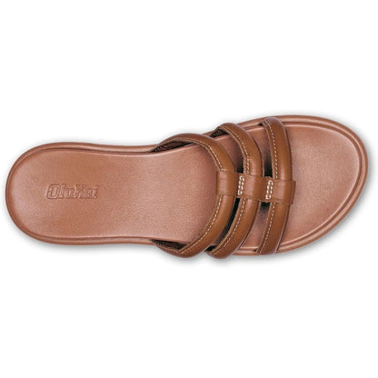 OLUKAI Tiare Women's Slide Sandals Premium Leather & Stylish Fox/Fox size 10