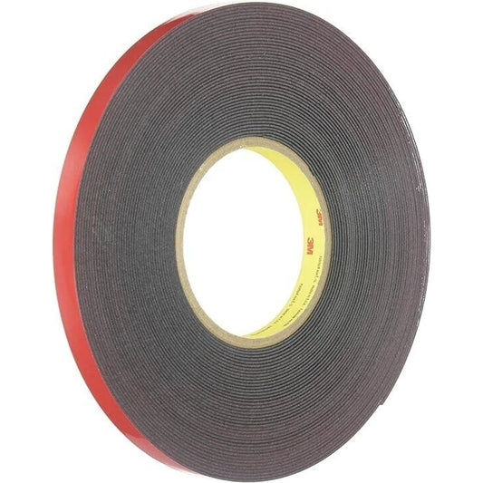 3M 5925 VHB Double-Sided Foam Tape, 25.0 Mil, 1/2 " x 72 yds, Dark Gray, 1 Case
