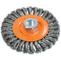 Walter 13L454 Knot Twisted Wire Wheel Brush 4-1/2in Carbon Steel Finishing Brush
